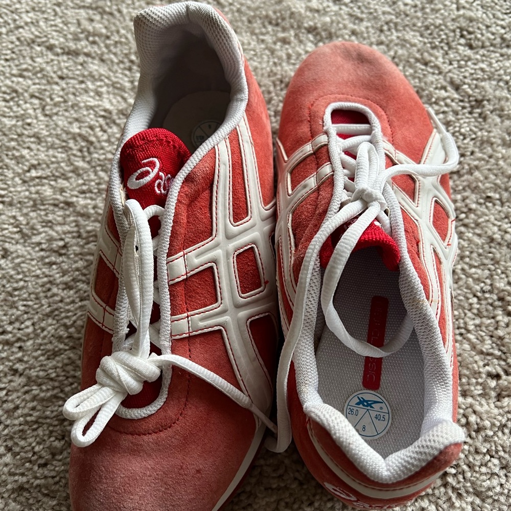 Asics Red and White Women's Sneakers